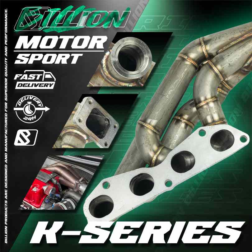 เฮดเดอร์ Billion K-Series K20 K24 Turbo T3 Wastegate 44mm. หนา 3mm.