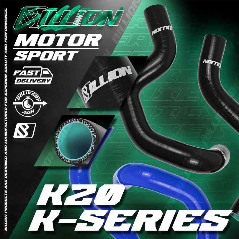 ท่อน้ำ Billion HONDA K-Series K20 Swap (2ชิ้น) (ฺBlack/Blue)