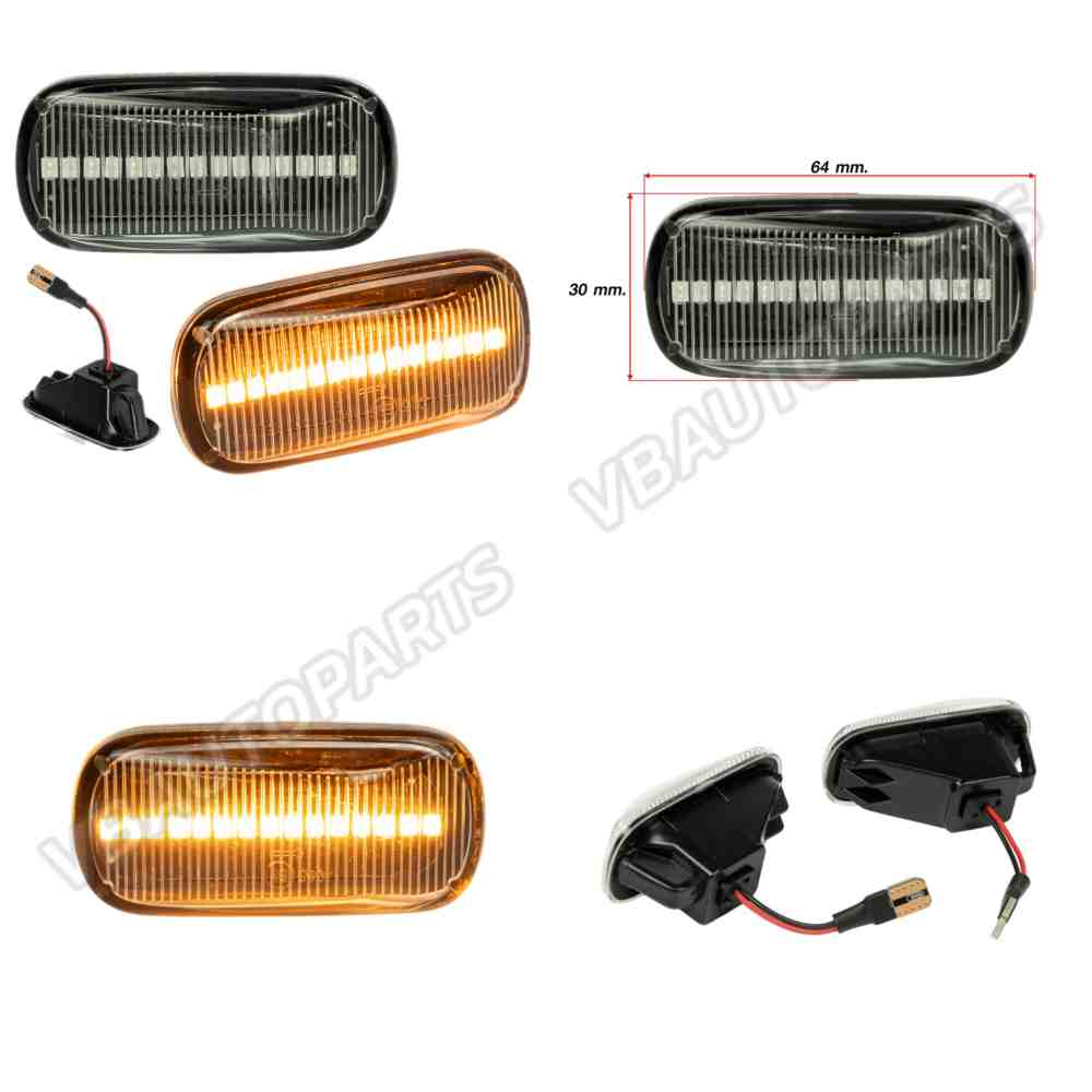 ไฟเลี้ยวแก้มข้าง LED ไฟวิ่ง HONDA Jazz GE GK City MC Gm6 Brio Civic ES FD Accord CRV Stream(White/Black)