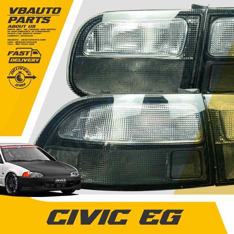 ไฟท้ายขาวดำ Civic EG ( 3 ประตู)