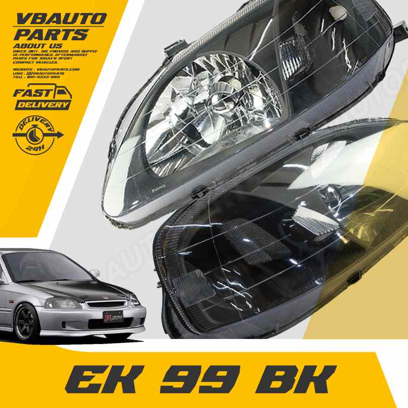 โคมไฟหน้าเพชร Civic EK โคมดำ ปี(EK-99) 
