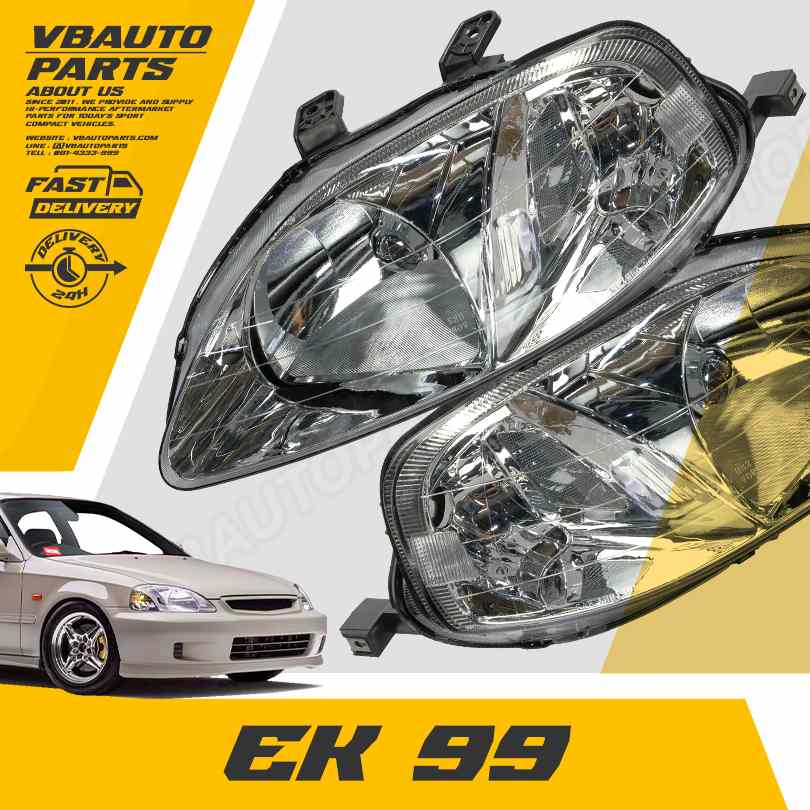  โคมไฟหน้าเพชร Civic EK (โคมขาว)(EK-99)