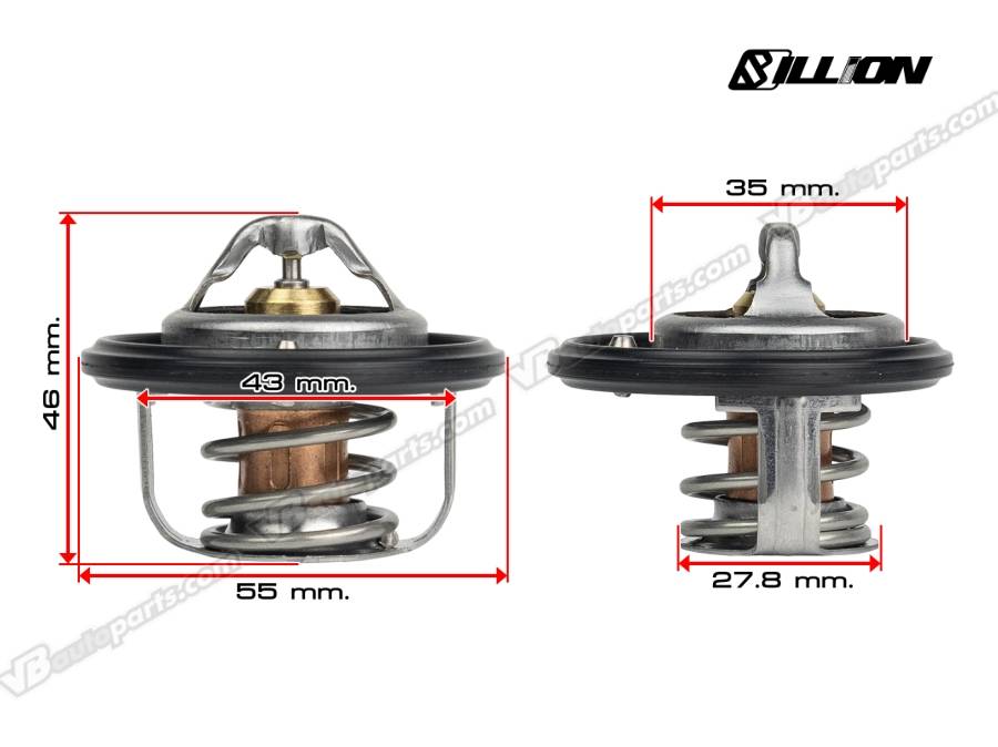 วาล์วน้ำ Billion 68 องศา (OEM PART:1305A280) Mitsubishi MIRAGE, ATTRAGE