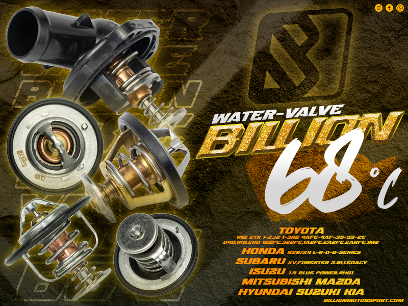 รวมวาล์วน้ำ Billion 68 องศา ทุกยี่ห้อ ทุกรุ่น-รหัสเครื่องยนต์