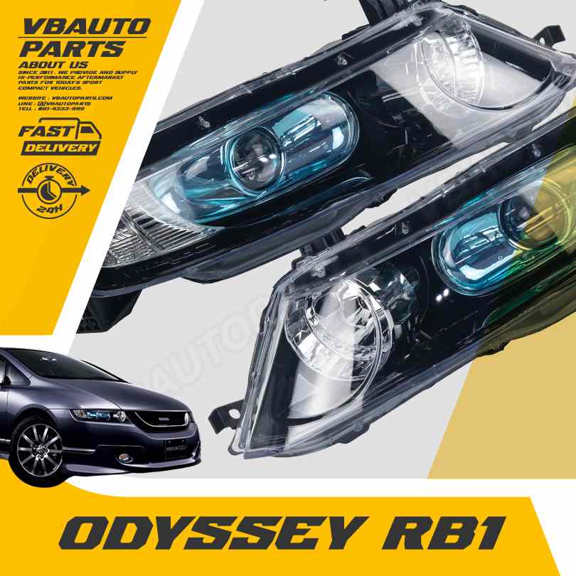 โคมไฟหน้า OEM (Odyssey RB1 03-08 BK)