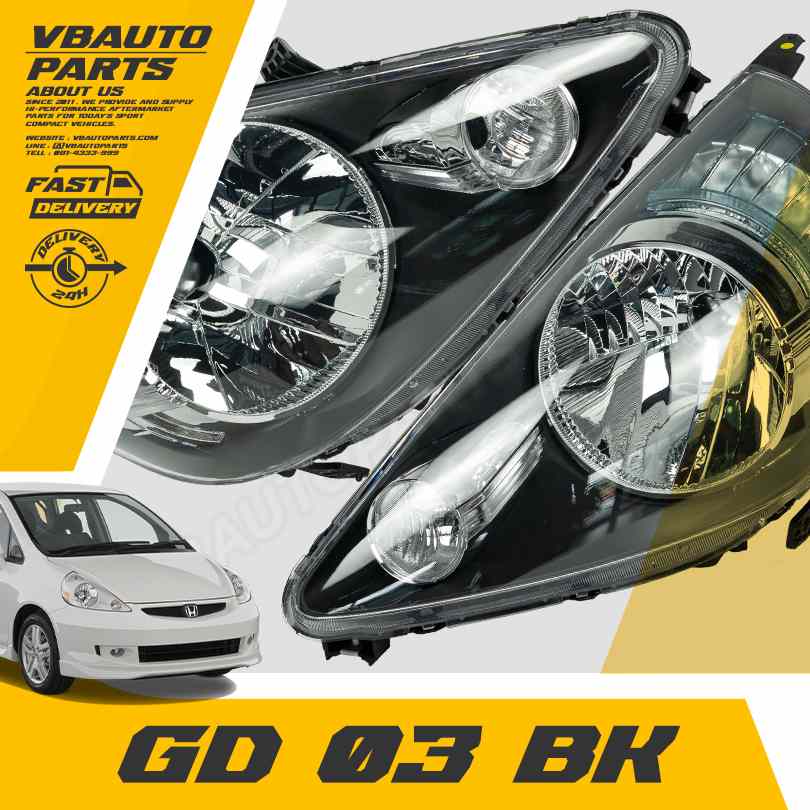 โคมไฟหน้า OEM (Jazz-GD03-BK)