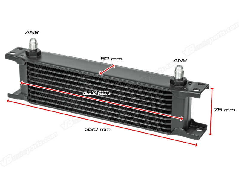 แผงออยคูลเลอร์ USDM AN6 330mm(10Row-BLACK)