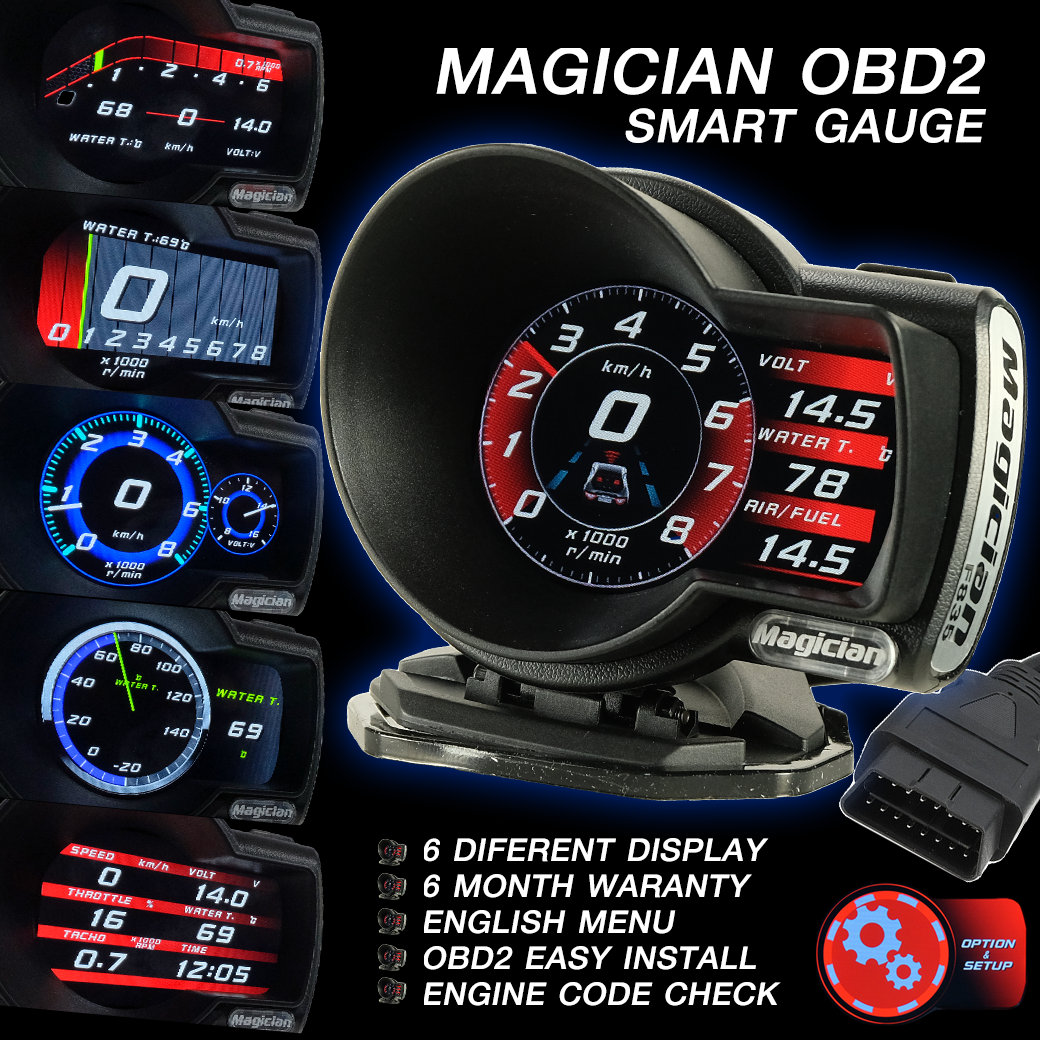 เกจวัด OBD2 Magician F835 เมนูภาษาอังกฤษ