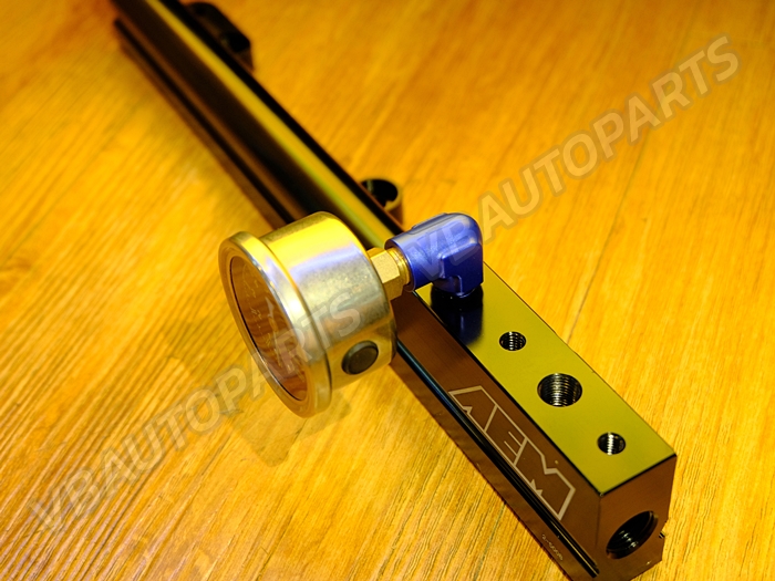 ข้อต่อหน้าน้ำมันวัดแรงดันน้ำมันเชื้อเพลิง งอ 90 องศา เกลียว 1/8 NPT สีดำ