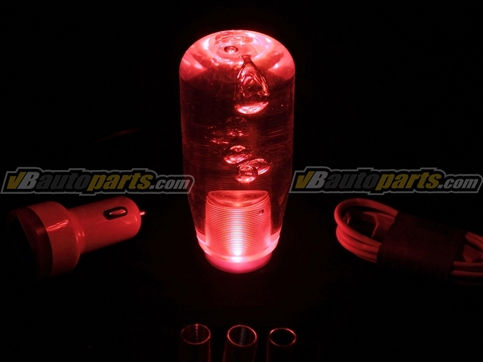 หัวเกียร์ Crystal Acrylic ใส มีไฟ LED สีแดง