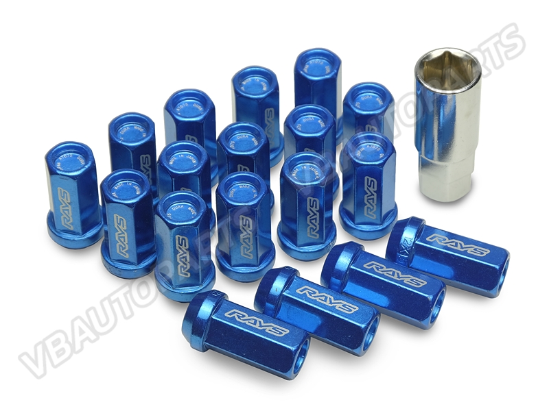 น็อต Rays เหล็ก 42mm. หัวปิด (เกลียว 1.5-Blue)