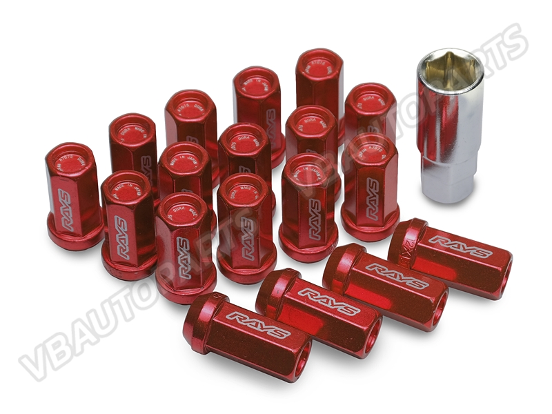 น็อต Rays เหล็ก 42mm. หัวปิด(เกลียว 1.5-RED)