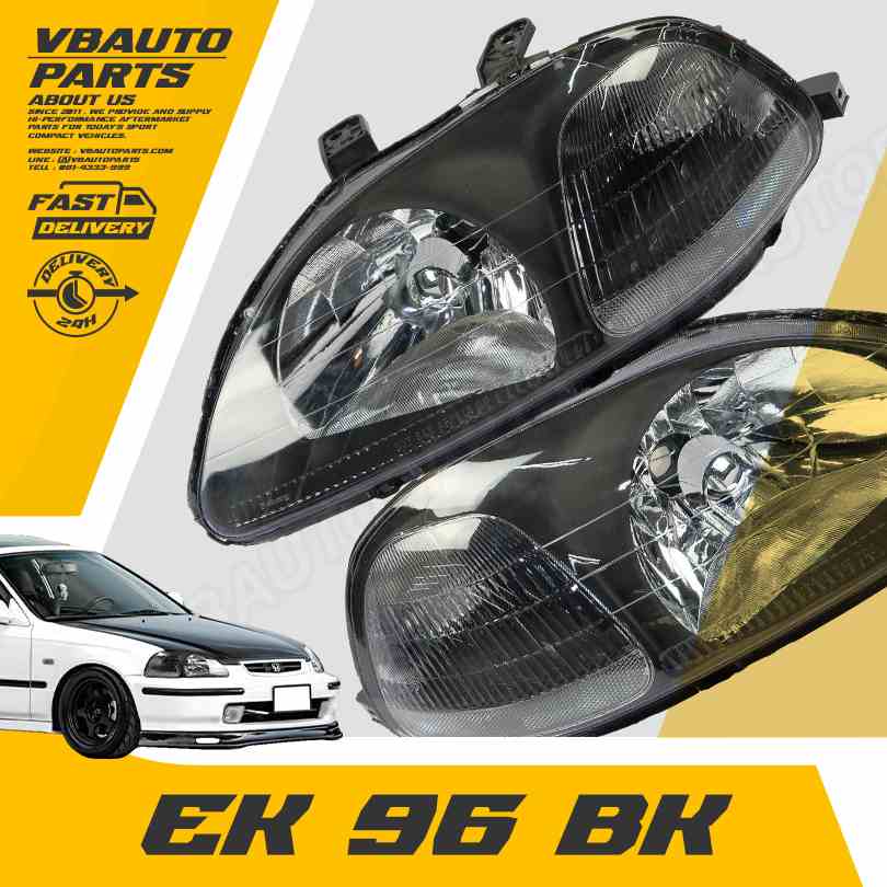 โคมไฟหน้าเพชร Civic EK โคมดำ ปี(EK-96)