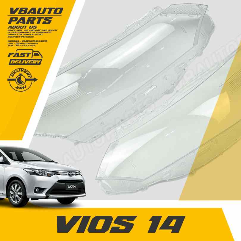 เลนส์ไฟหน้า TOYOTA (Vios-14) + กาวติดเลนส์ไฟหน้า