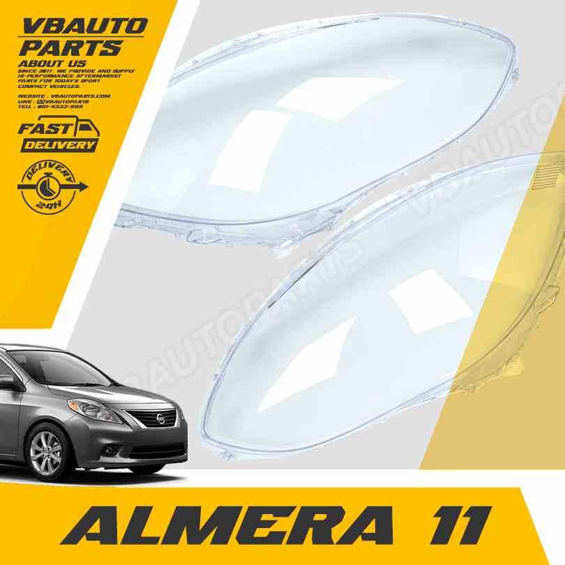 เลนส์ไฟหน้า Nissan(Almera-11) + กาวติดเลนส์ไฟ