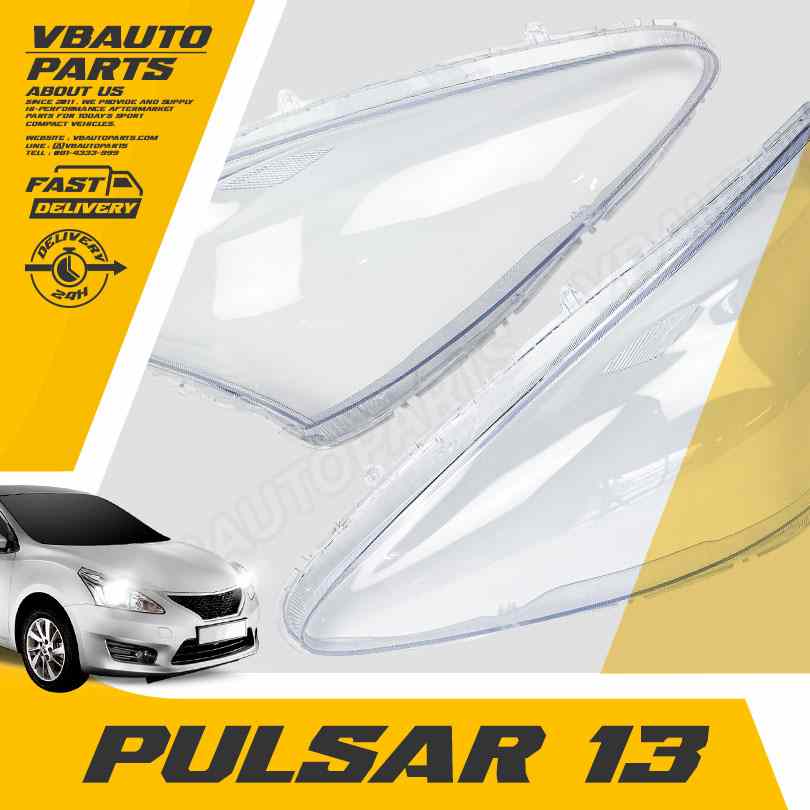 เลนส์ไฟหน้า Nissan Pulsar 1.6 1.8 (V,SV) 2013 + กาวติดเลนส์ไฟหน้า