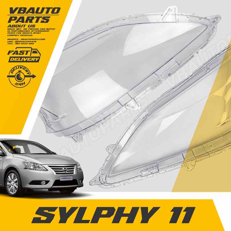 เลนส์ไฟหน้า Nissan Sylphy 2011 + กาวติดเลนส์ไฟหน้า