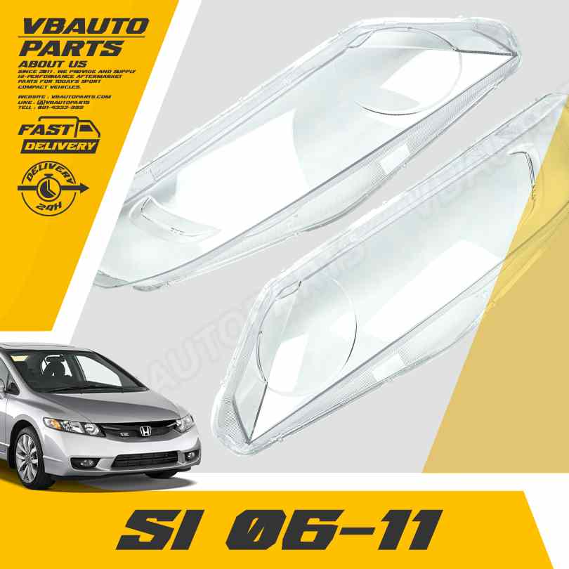 เลนส์ไฟหน้า HONDA Civic(Si 06-11) + กาวติดเลนส์ไฟหน้า