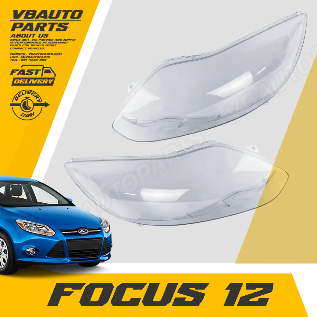 เลนส์ไฟหน้า Ford (Focus-12) + กาวติดเลนส์ไฟหน้า [ราคาต่อคู่]