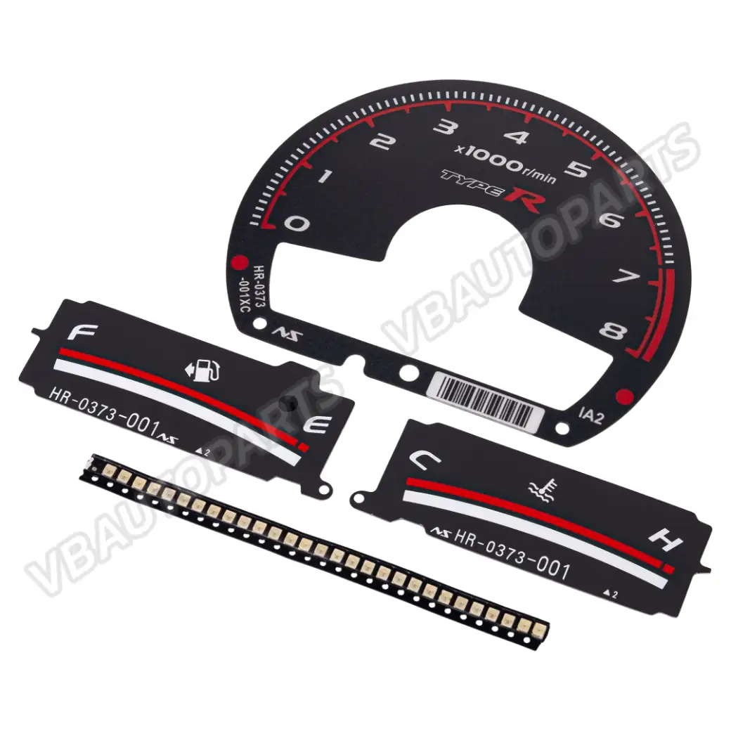 แผ่นเรือนไมล์ Civic FD + หลอดไฟหน้าปัดสีแดง (Type-R-8000RPM-BK)