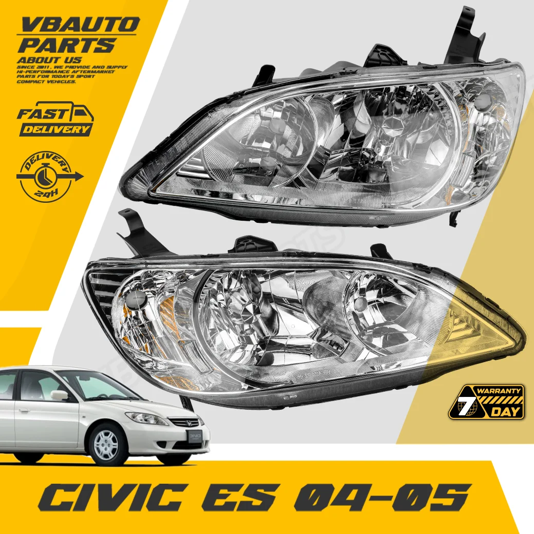 โคมไฟหน้าเพชร Civic ES(โคมขาว, ES-04-05) [ราคาต่อคู่]