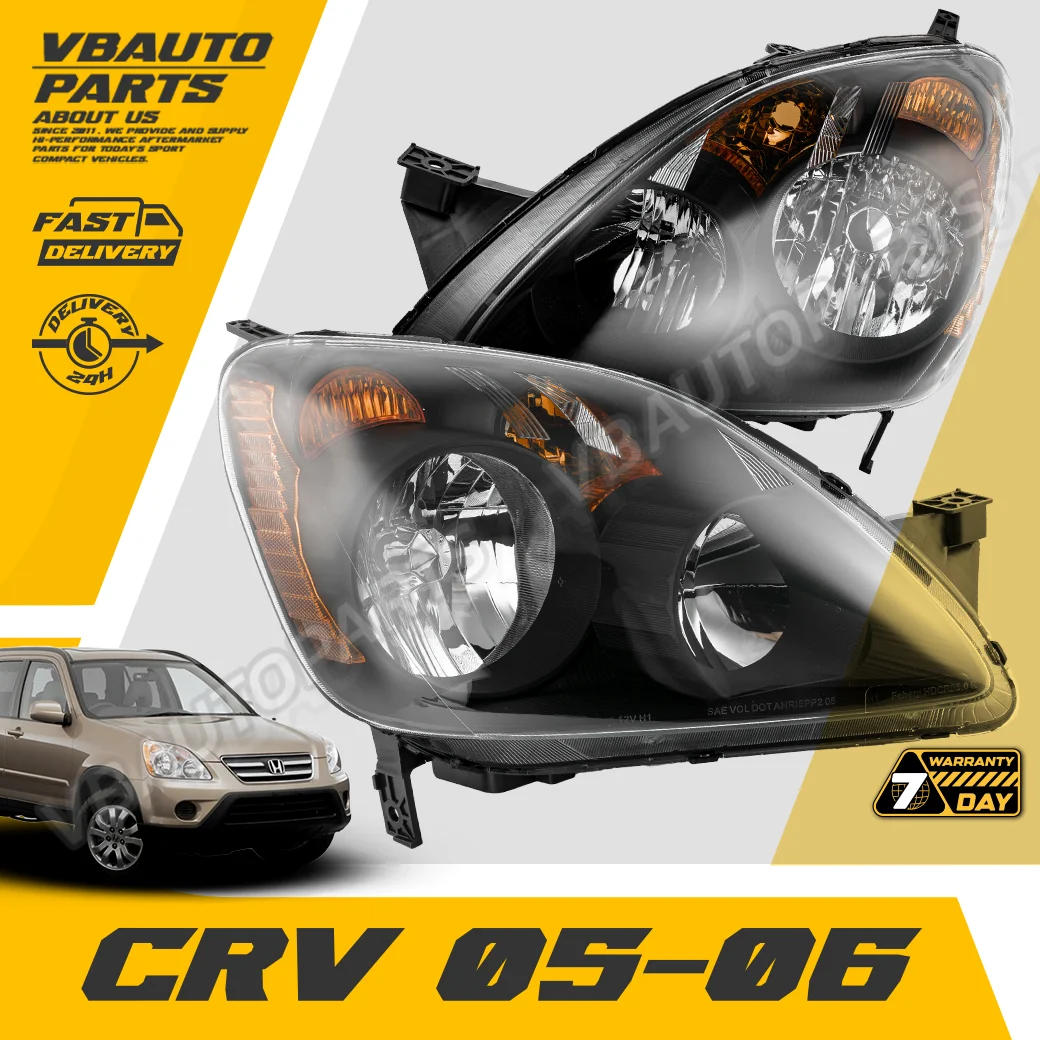 โคมไฟหน้าเพชร HONDA CRV(โคมดำ, CRV-05-06)