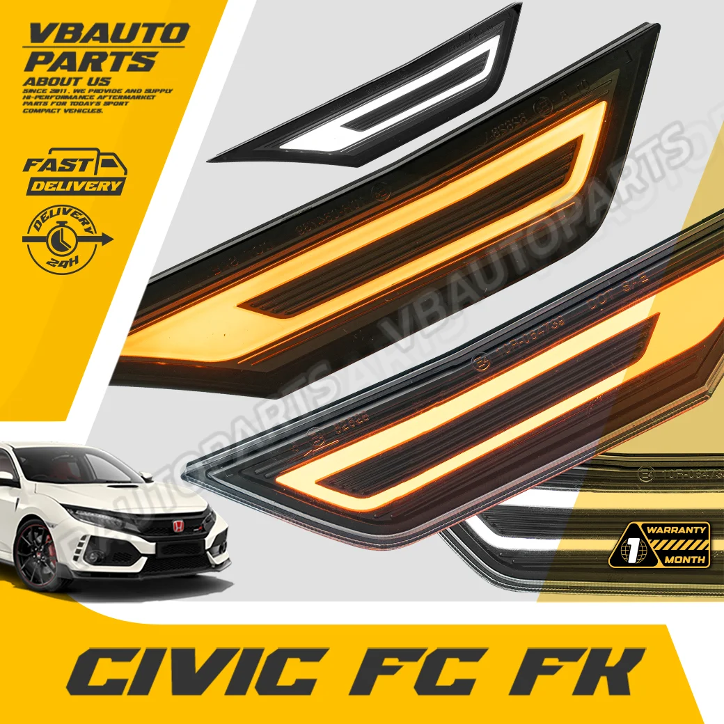 ไฟเลี้ยวแก้มข้าง LED แบบไฟวิ่ง พร้อม Daylight สำหรับ Honda Civic FC / FK ปี 2016–2020