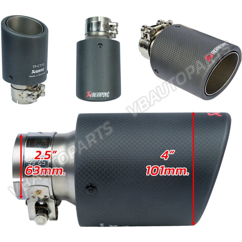 ปลายท่อเดี่ยว Akrapovic ปากมน มีให้เลือก 2 Size