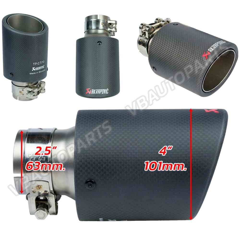 ปลายท่อเดี่ยว Akrapovic ปากตัด 63mm.-101mm.(2.5"-4")