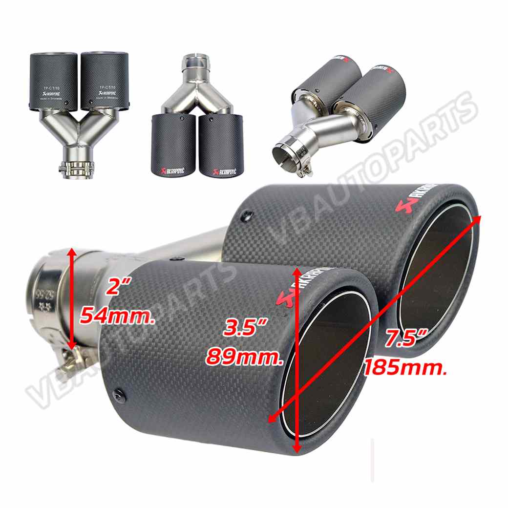 ปลายท่อคู่ Akrapovic ปากตัด 54mm.-89mm.(2"-3.5")