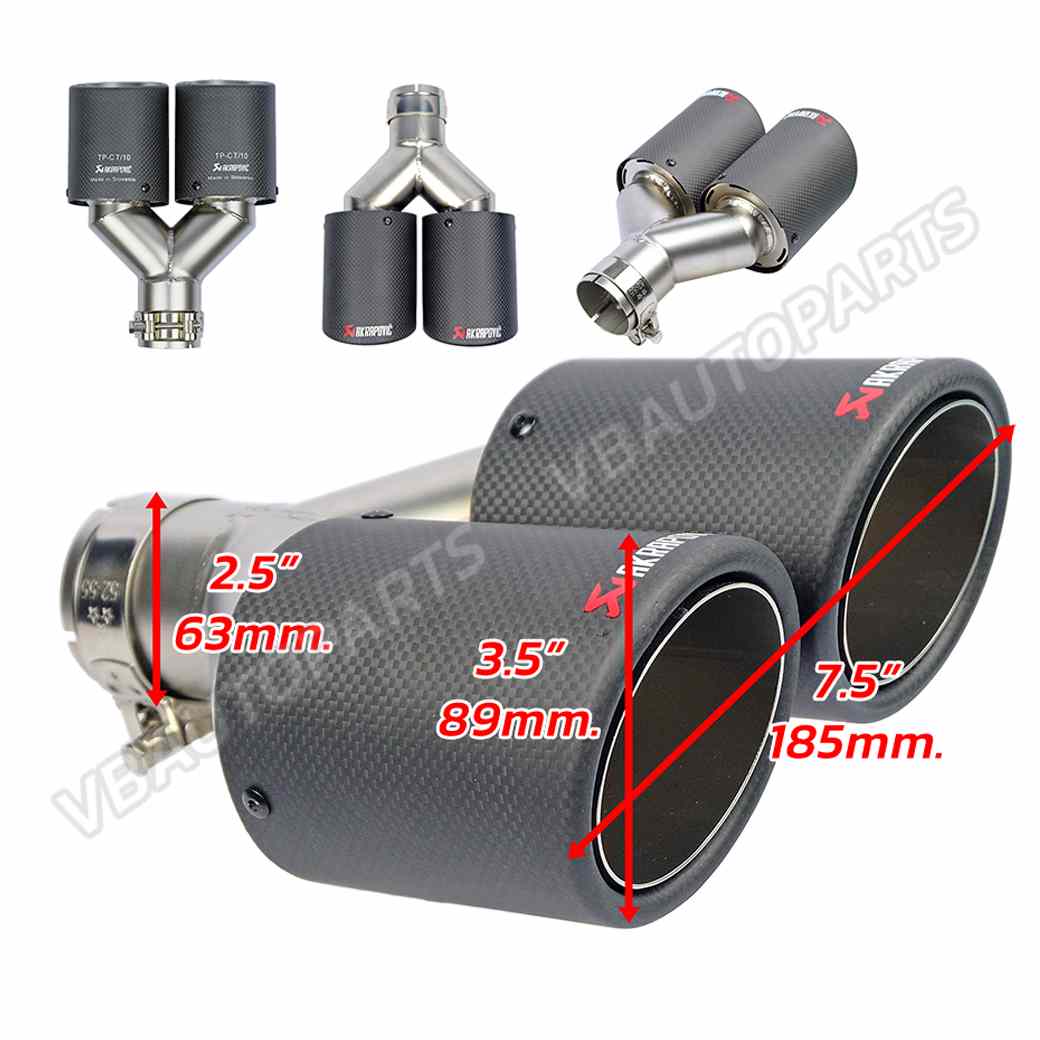 ปลายท่อคู่ Akrapovic ปลายมน 63mm.-89mm.(2.5"-3.5")