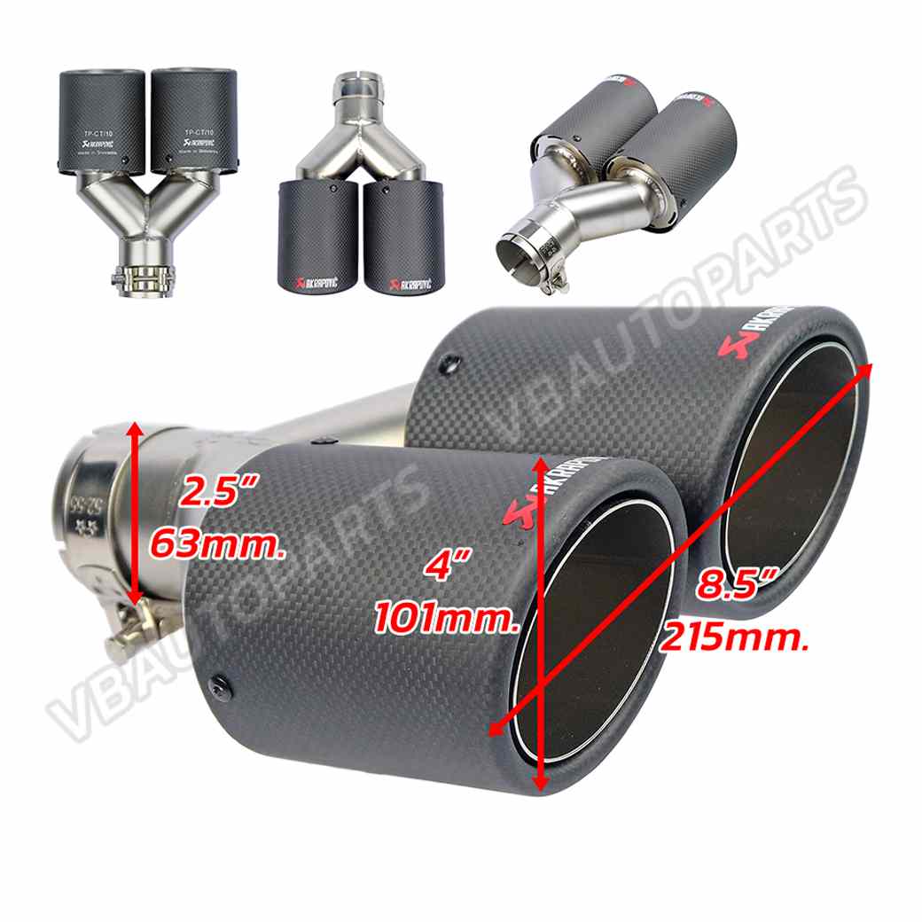 ปลายท่อคู่ Akrapovic ปลายมน 63mm.-101mm.(2.5"-4")