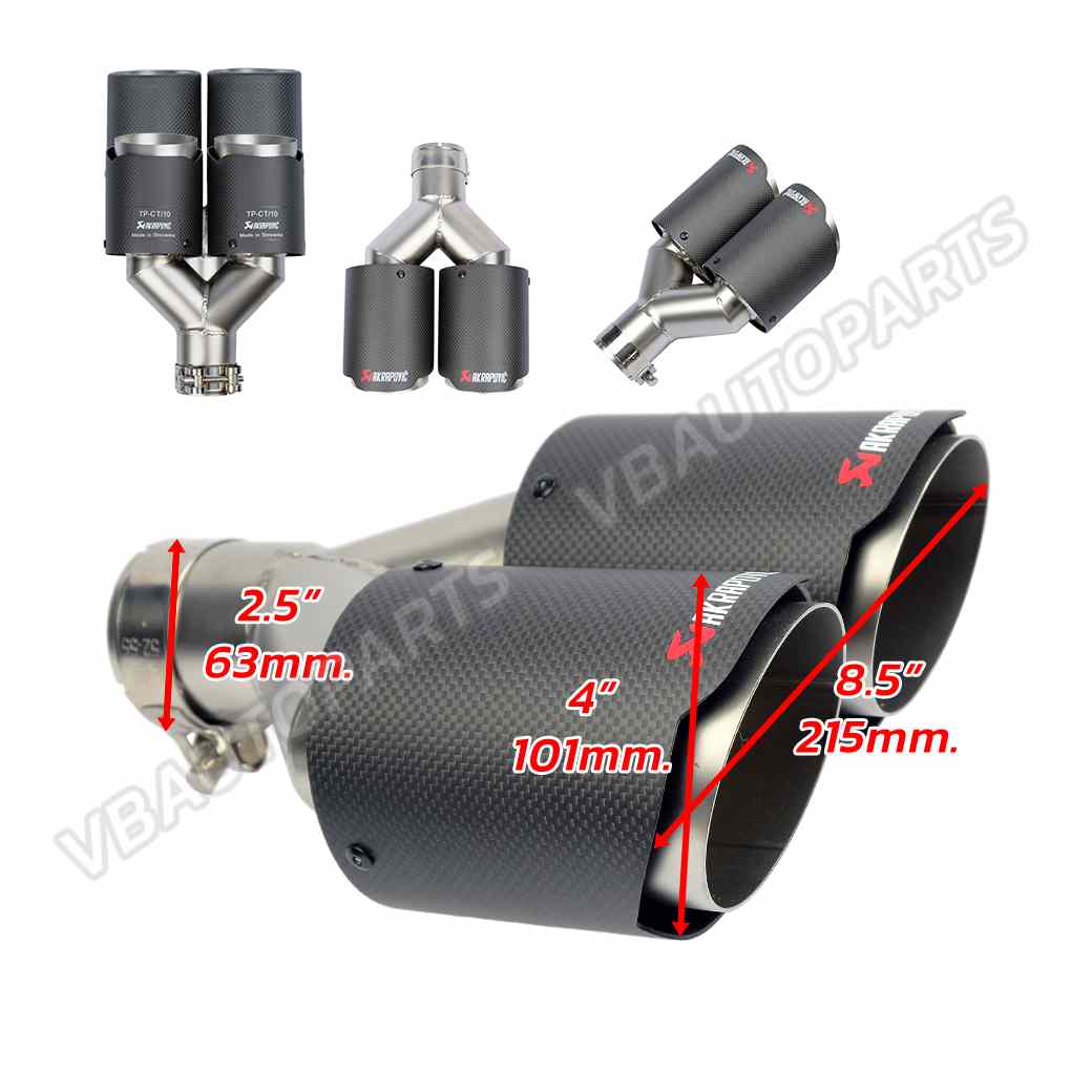 ปลายท่อคู่ Akrapovic ปากตัด 63mm.-101mm.(2.5"-4")