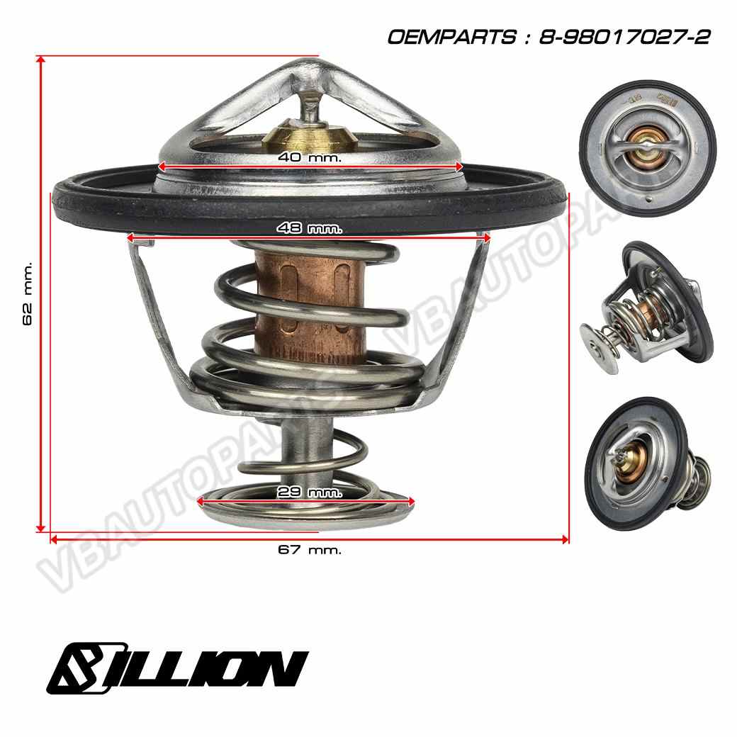 วาล์วน้ำ Billion 68 องศา(ISUZU D-MAX Commonrail, 1.9 Blue Power, ALL NEW D-MAX, MU-7, MU-X, 4JK1, 4JJ1, RZ4E)