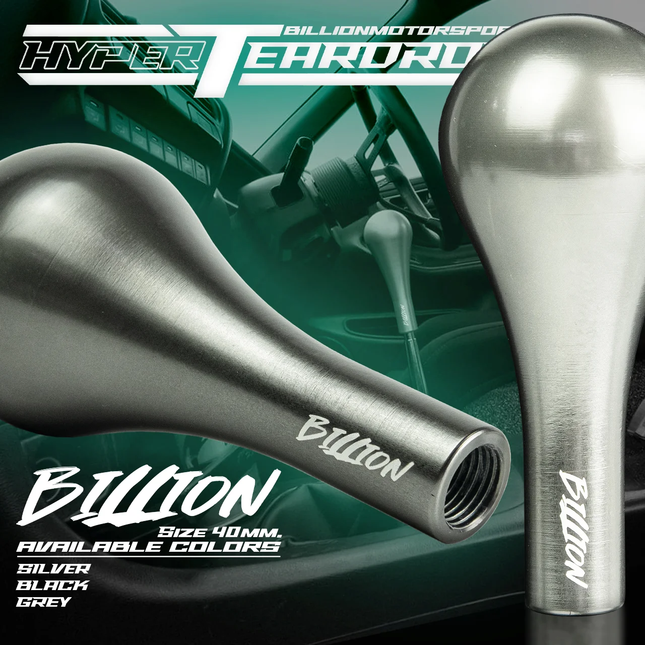 หัวเกียร์ Billion HYPER TEARDROP Universal ทรง Teardrop