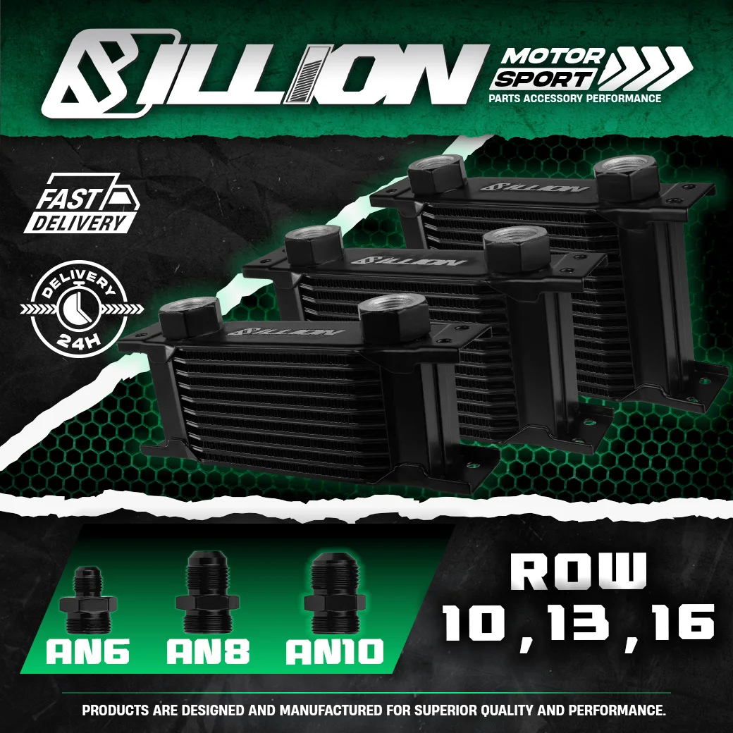 แผงออยคูลเลอร์ Billion USDM Mini M22x1.5 Female 210mm [10/13/16Row ออก AN6/AN8/AN10]