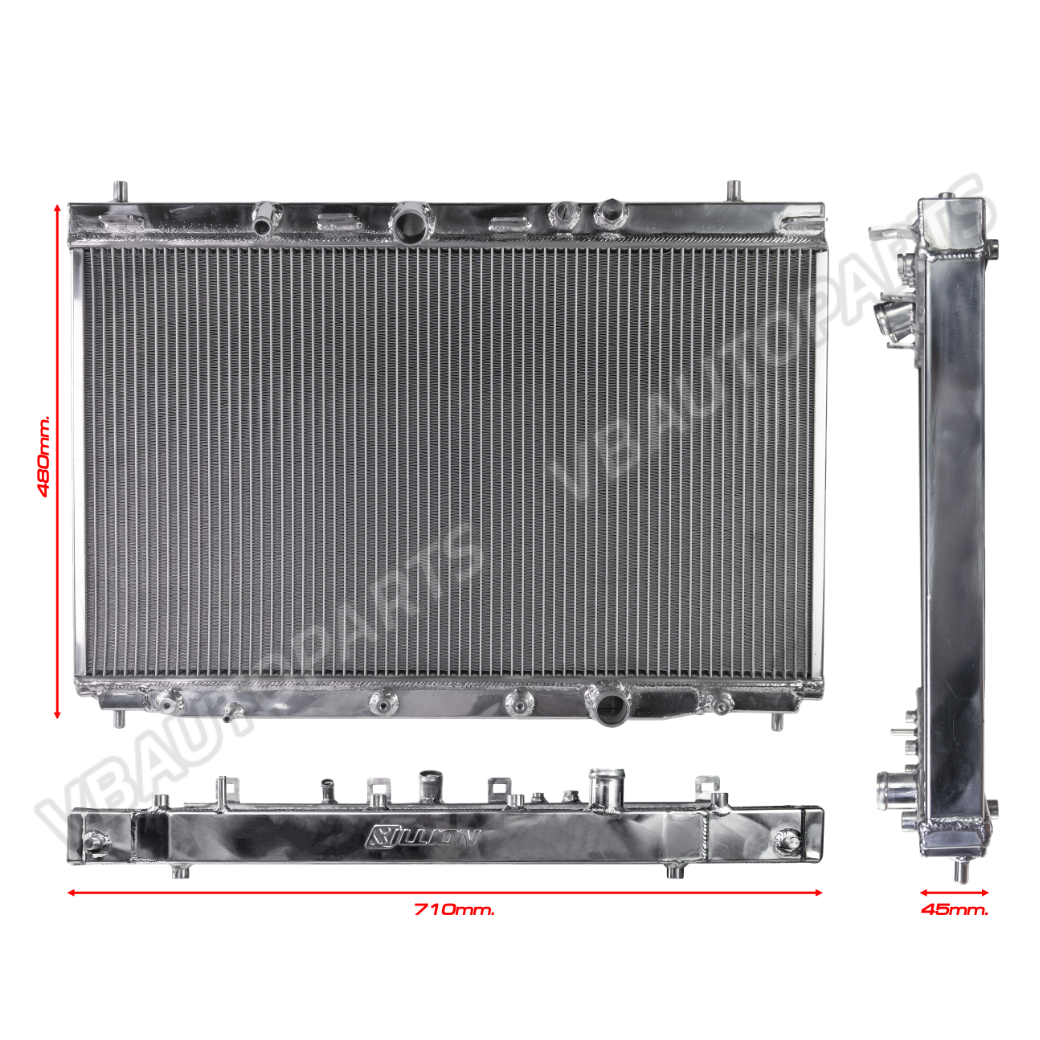 หม้อน้ำอลูมิเนียม Billion 2 ช่อง 36mm. HONDA City 1.0 Turbo